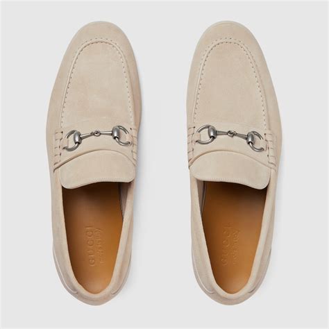 gucci elanor loafer|Men's loafer with Horsebit in oatmeal suede.